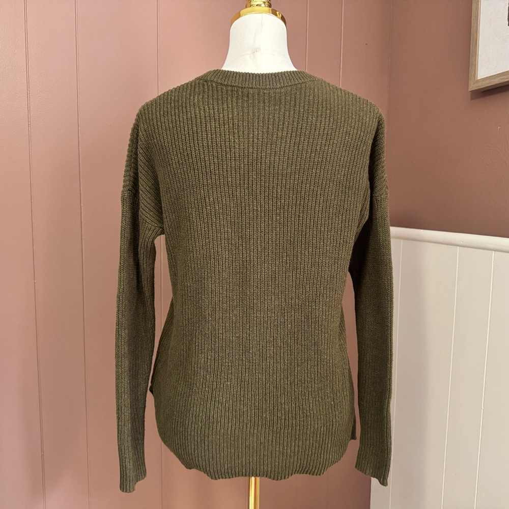 Madewell Thompson Ribbed Crewneck Sweater with Front Pocket - Picture 3 of 11